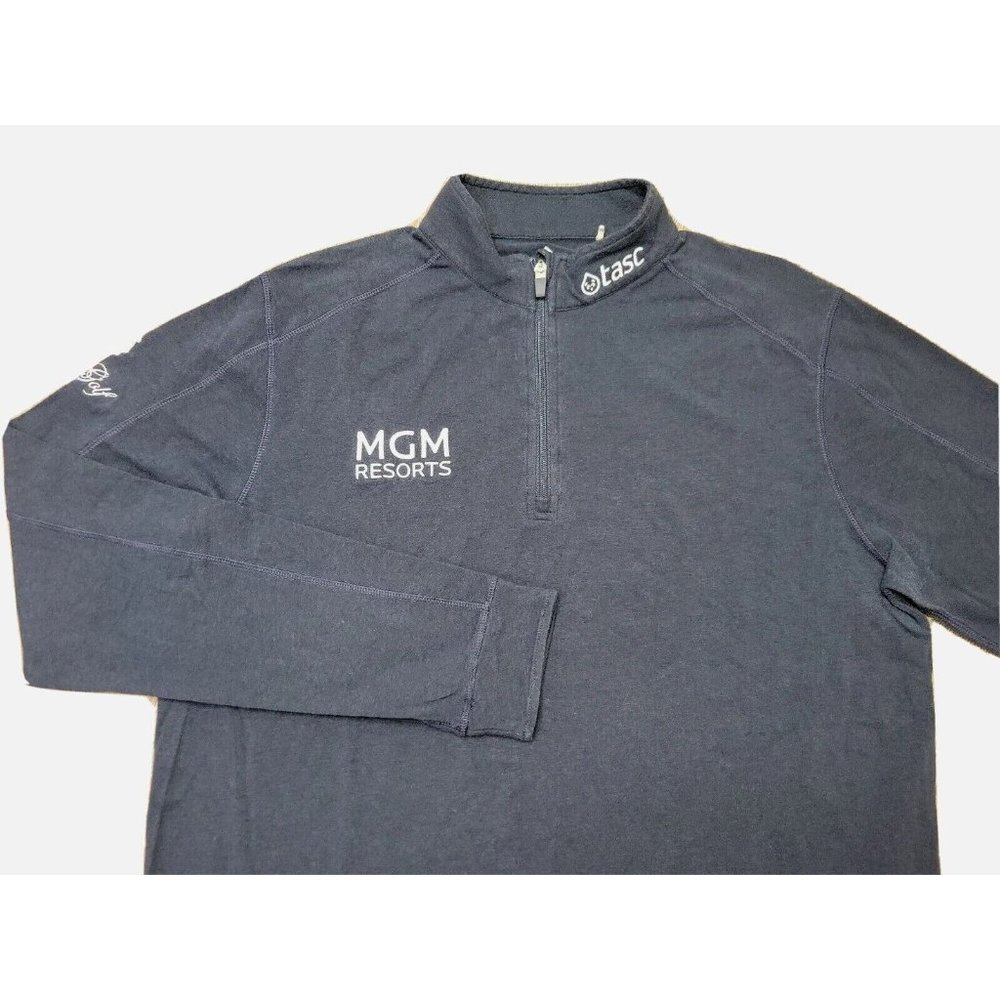 Tour Issue Benny Taylor Men's Pullover Sweater 1/4 Zip TASC Trump MGM Golf NAVY